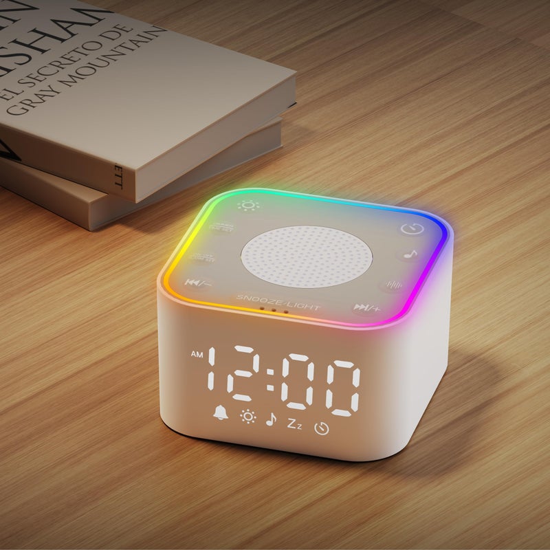 Wkzay White Noise Sound Machine 30 NonLooping Sleep Sound Therapy for Adults Noise Canceling for Bedroom Adjustable Night Light Timer Builtin Alarm Clock